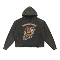 Vintage Washed Frayed-Hem Hoodie